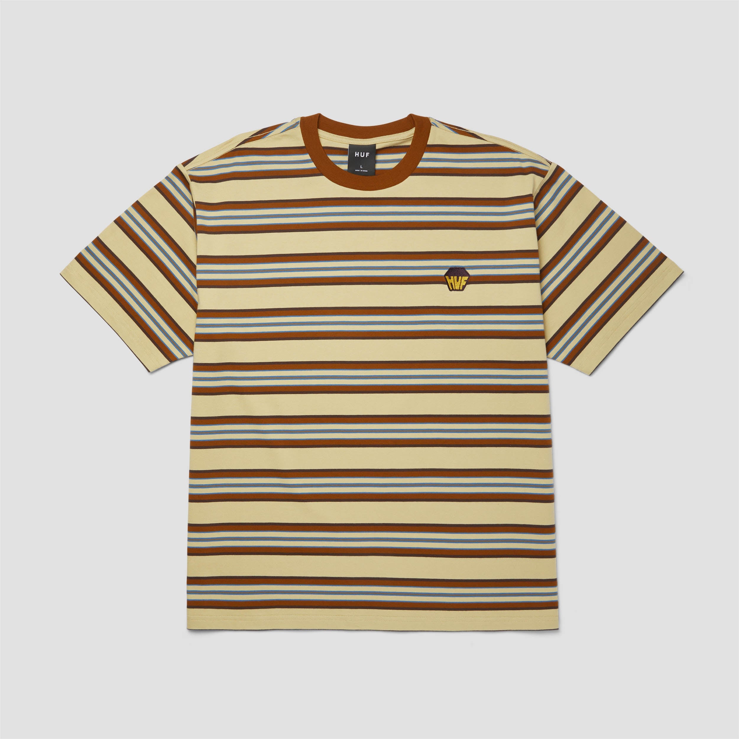HUF Big Block Stripe Shortsleeve Boxy Top Clay