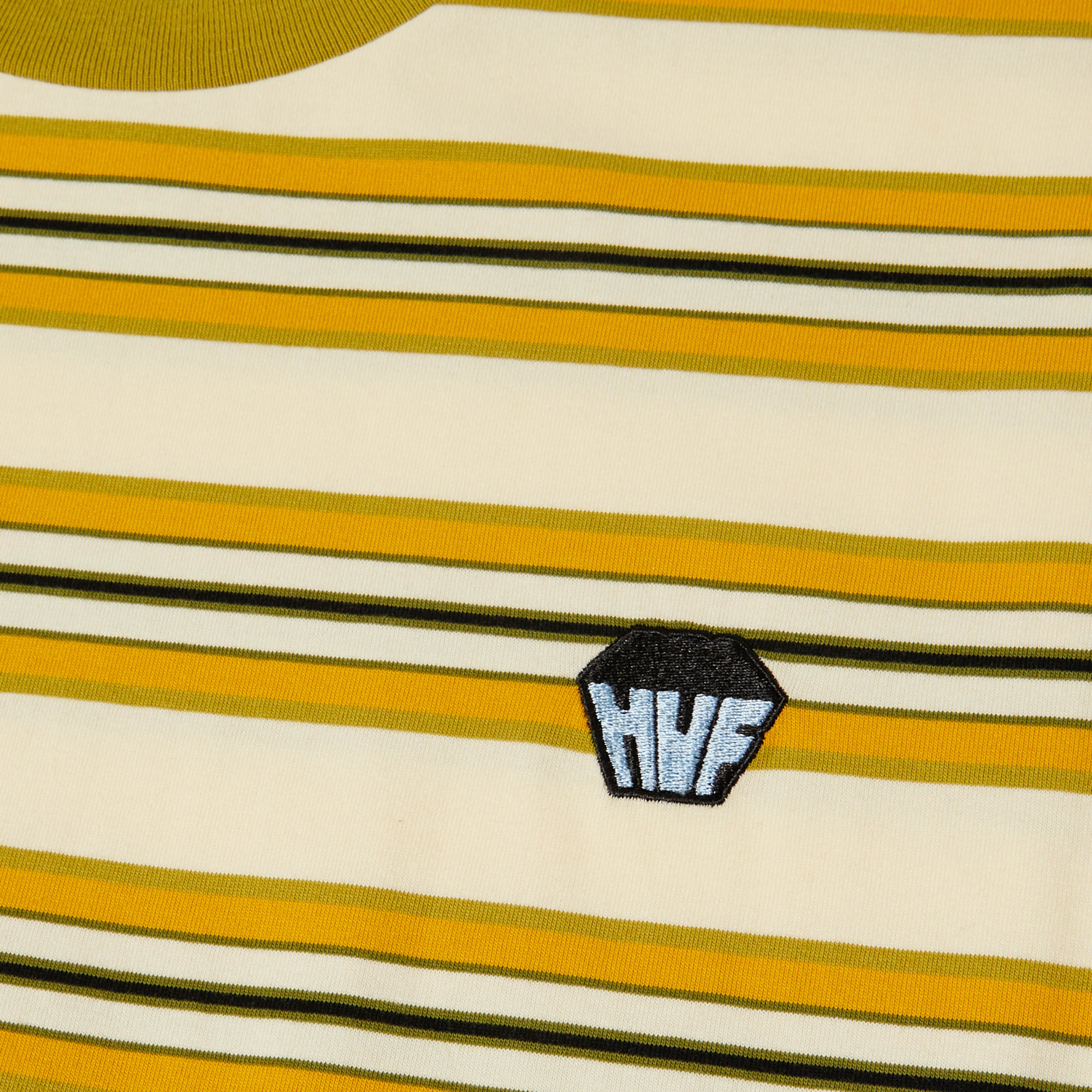 HUF Big Block Stripe Shortsleeve Boxy Top Pale Yellow