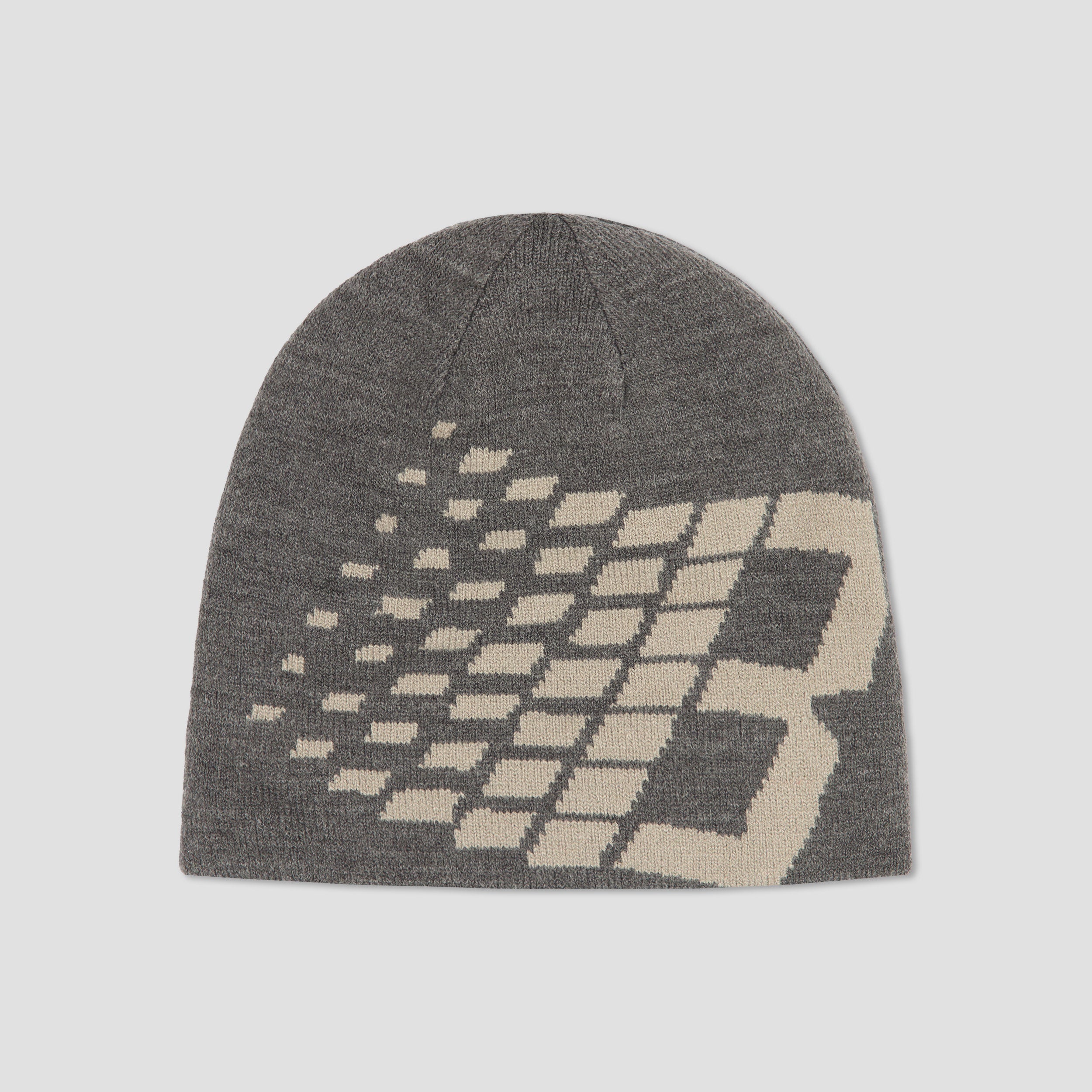 Bronze Emo Stripe B Skully Beanie Grey