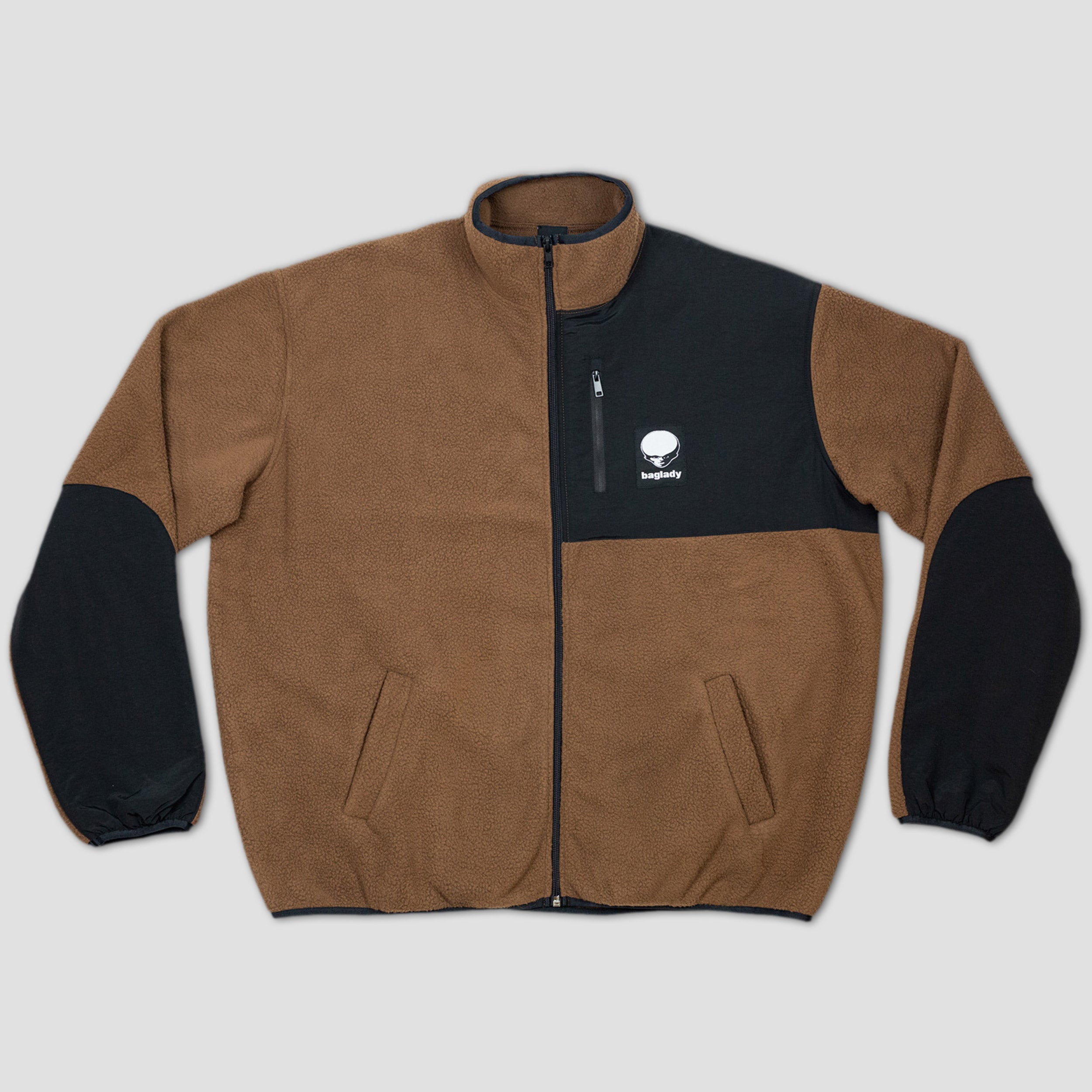 Baglady Zip Up Fleece Tawny Brown