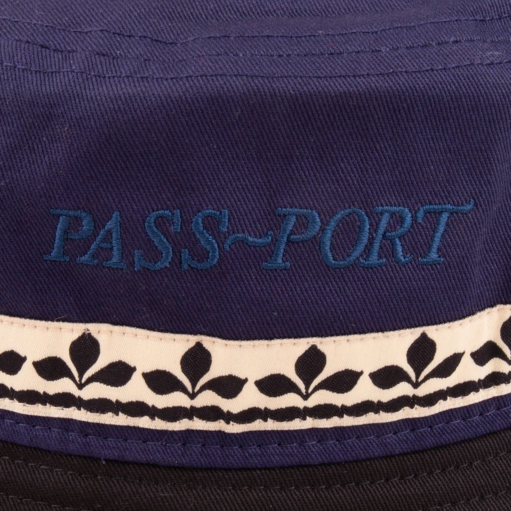 Passport Ornate Ribbon Bucket Hat Navy