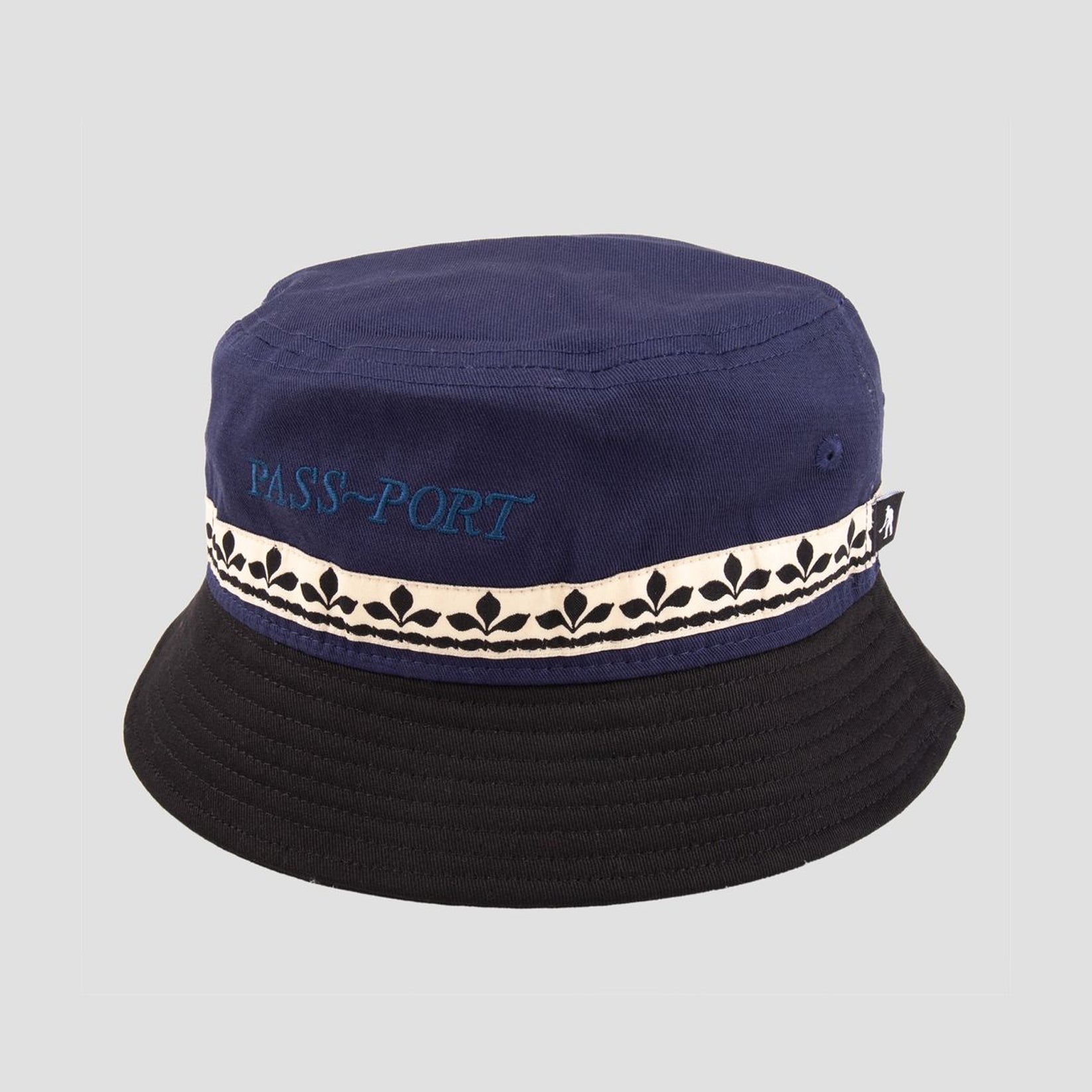 Passport Ornate Ribbon Bucket Hat Navy