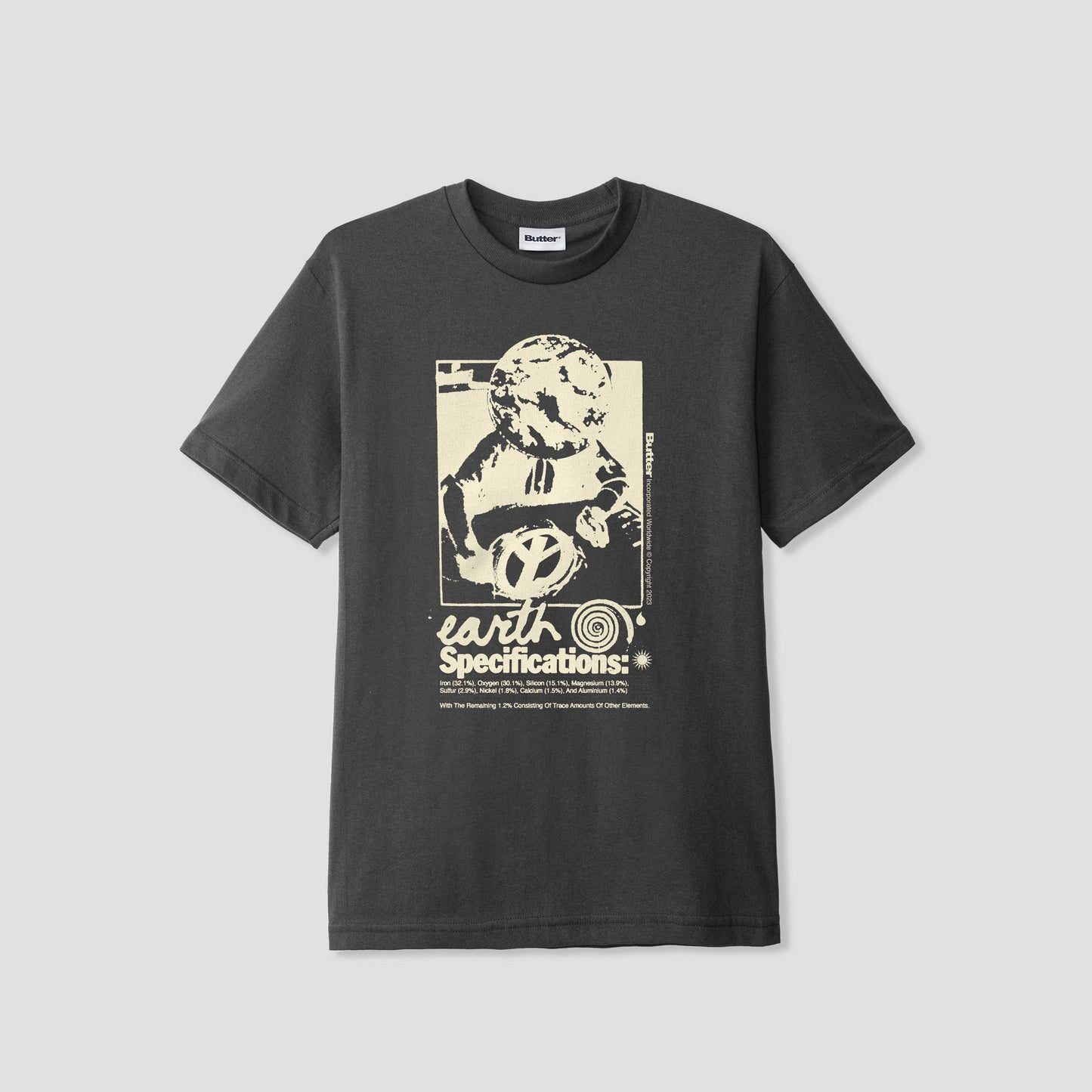 Butter Goods Earth Spec T-Shirt Charcoal