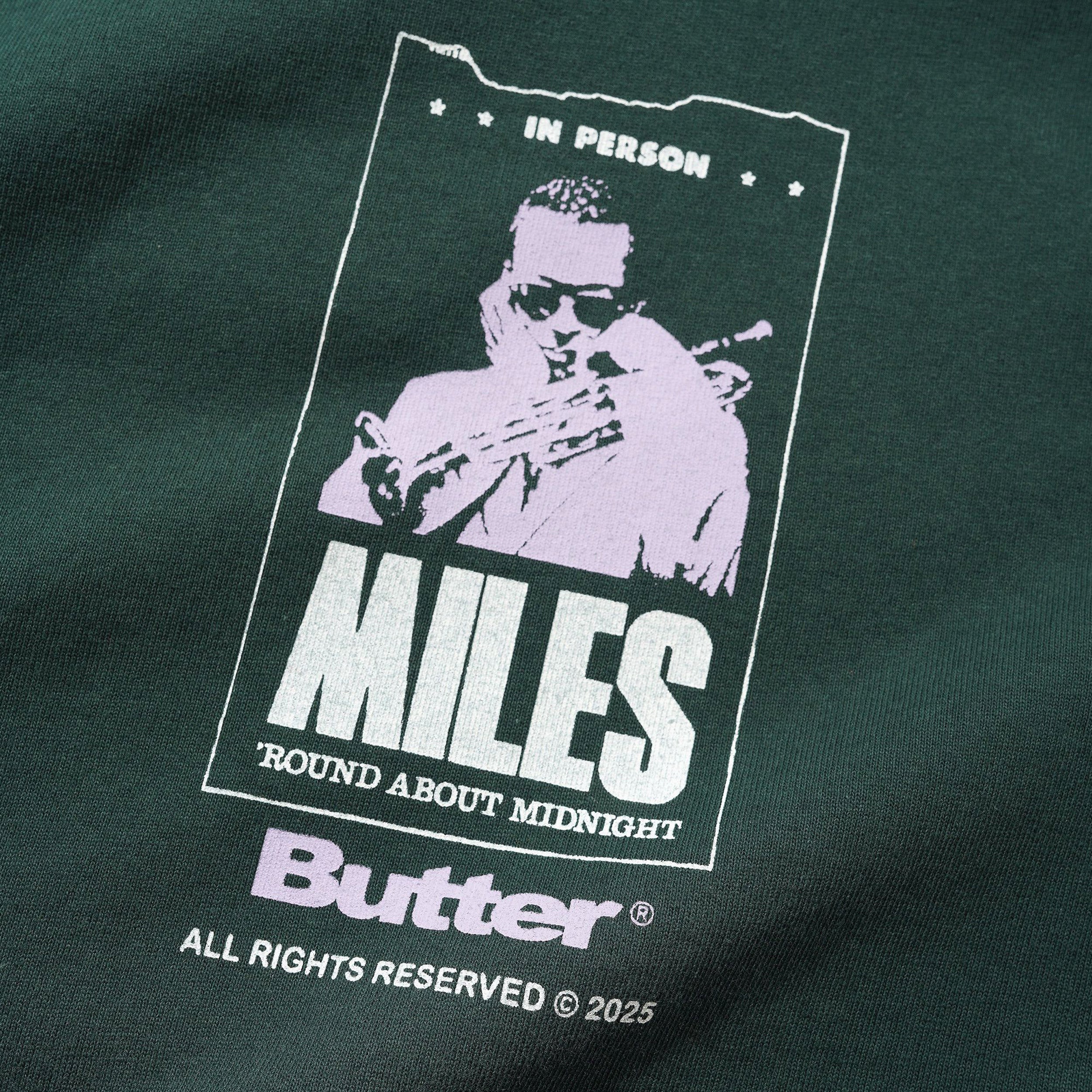 Butter Goods x Miles Davis Round About Midnight T-Shirt Dark Forest