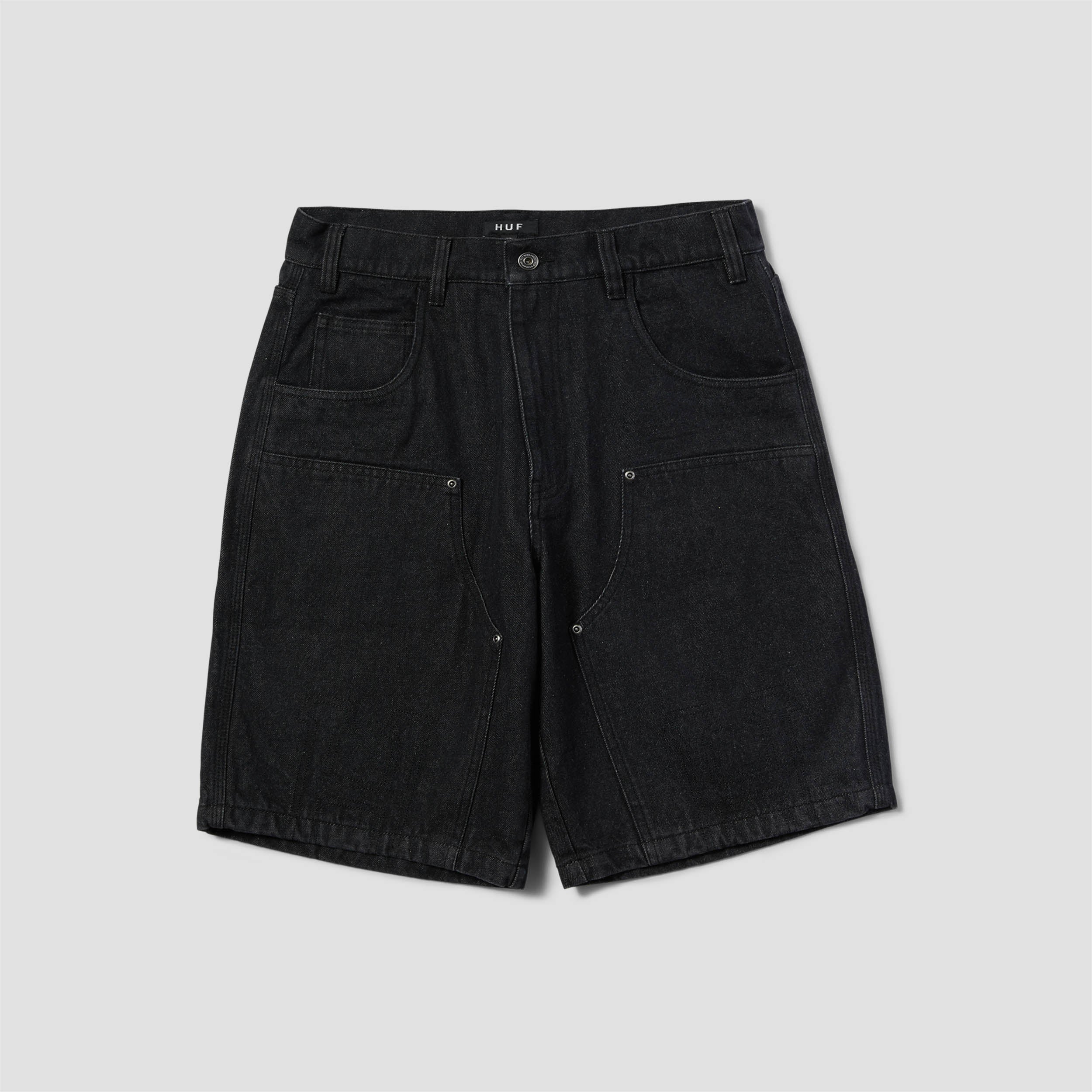 Huf Classic H Double Knee Denim Short Black Denim