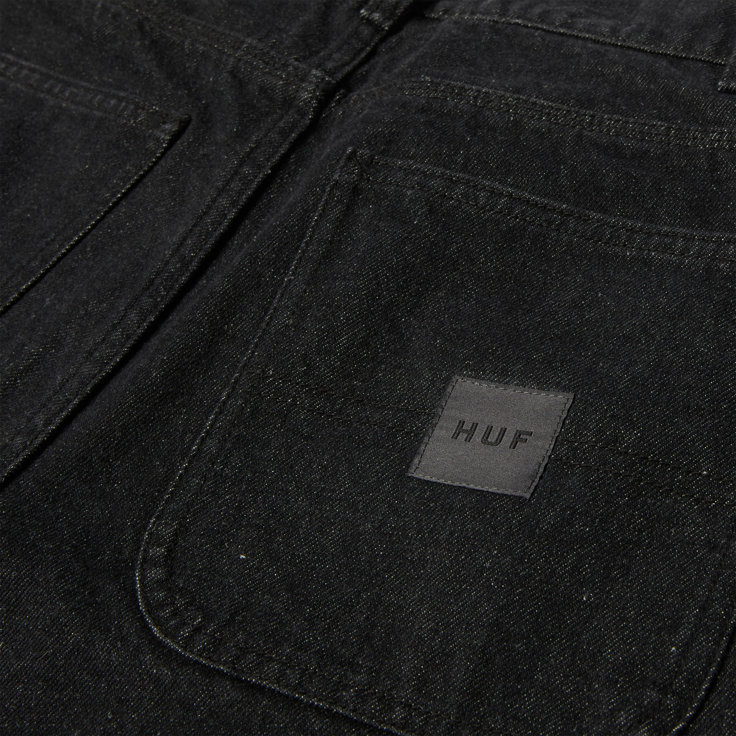 Huf Classic H Double Knee Denim Short Black Denim