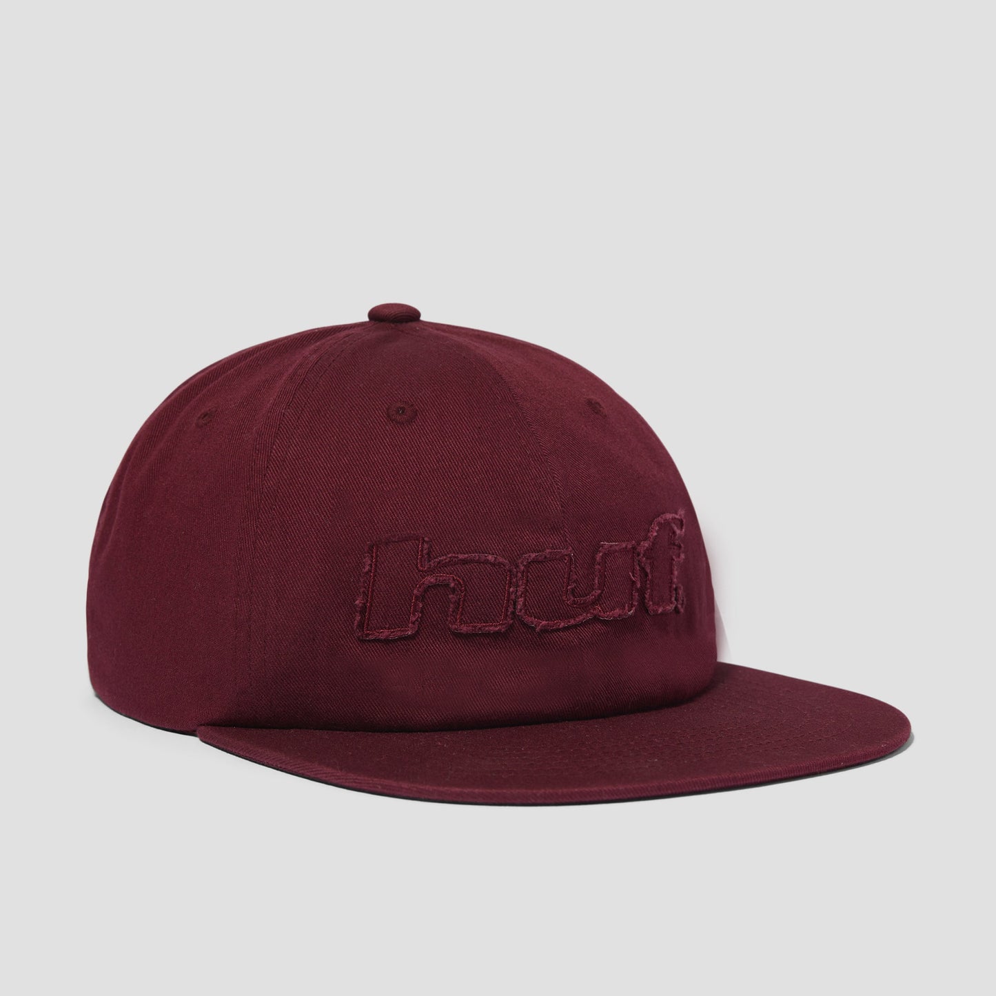 HUF Distressed Logo 5 Panel Cap Raisin