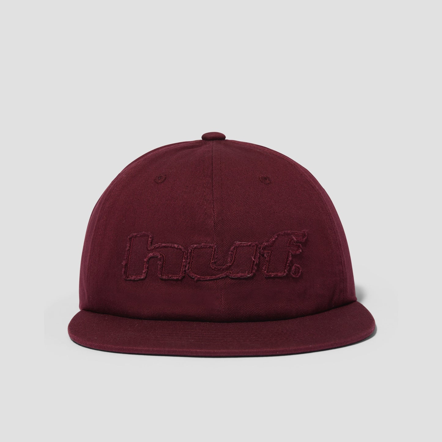 HUF Distressed Logo 5 Panel Cap Raisin