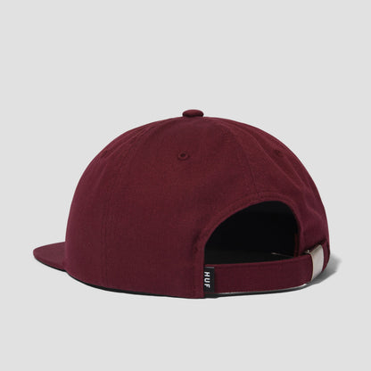 HUF Distressed Logo 5 Panel Cap Raisin