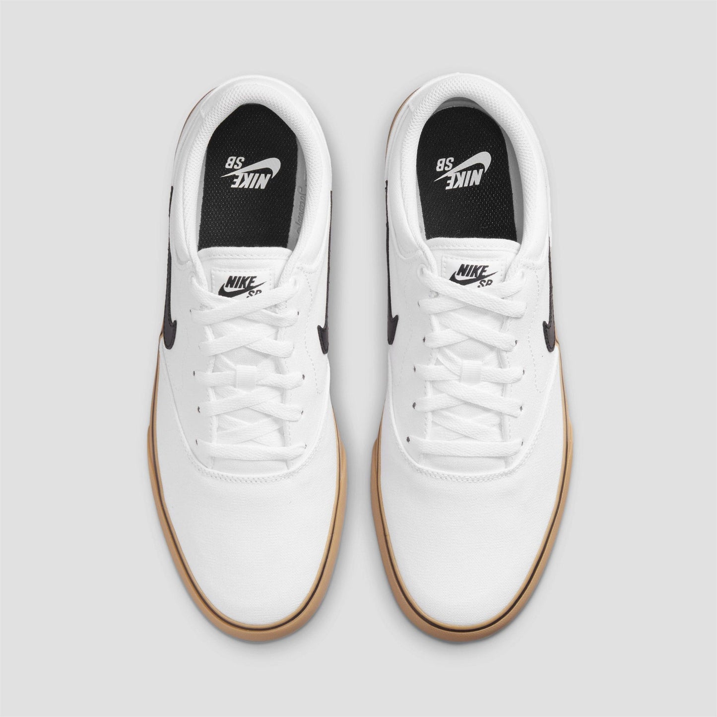 Nike SB Chron 2 Canvas Skate Shoes White / Black / White / Gum