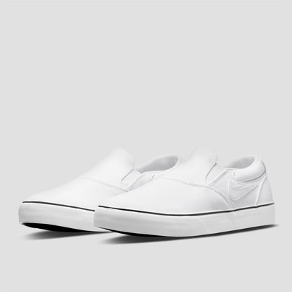 Nike SB Chron 2 Slip Skate Shoes White / White / Black