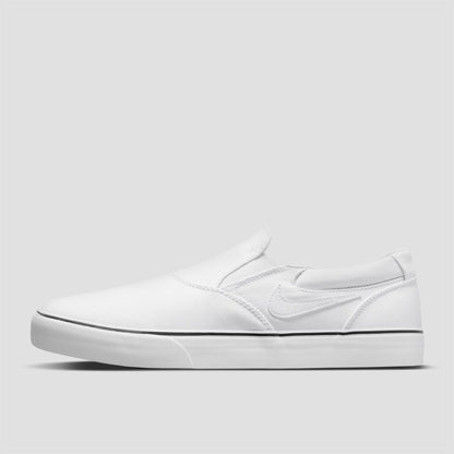 Nike SB Chron 2 Slip Skate Shoes White / White / Black