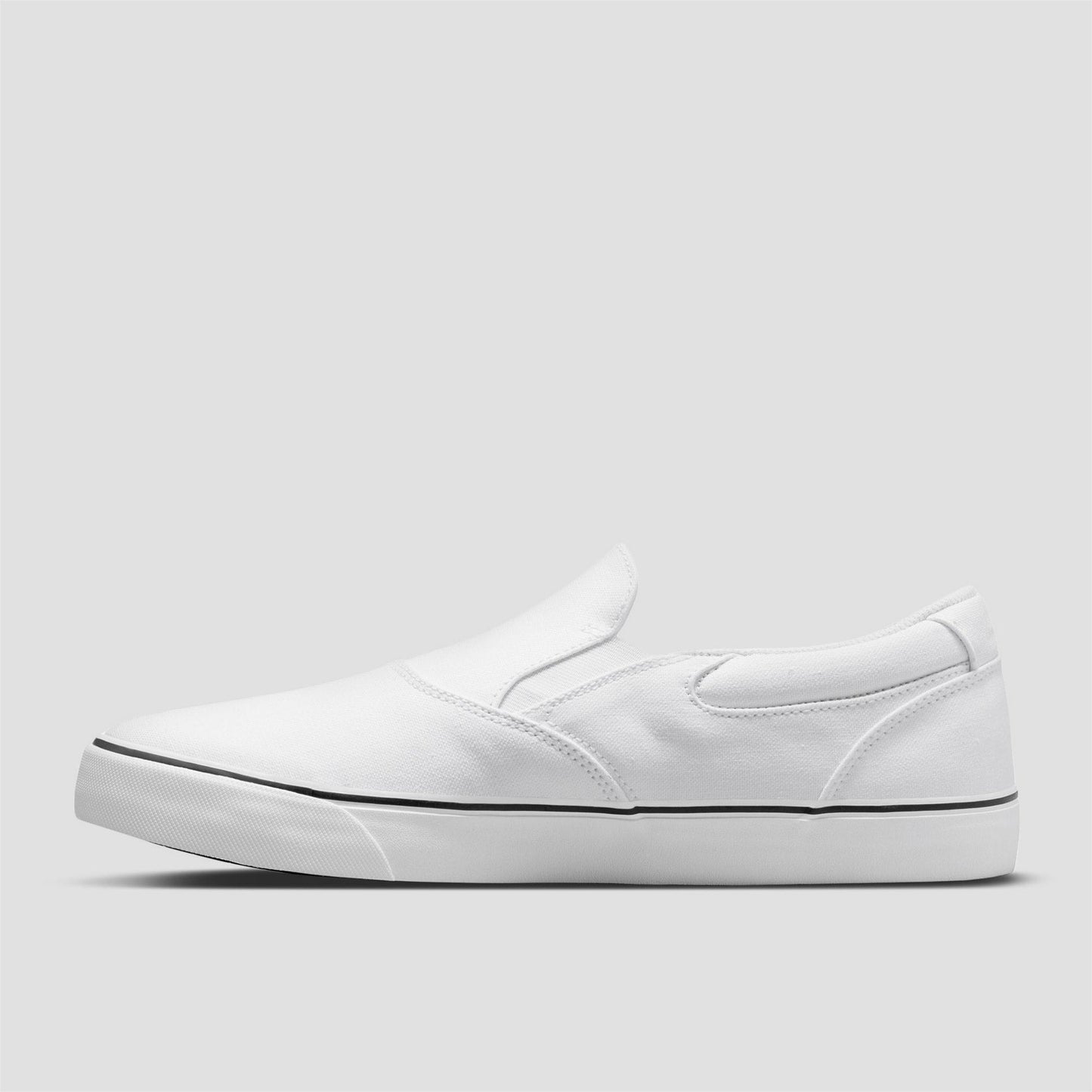 Nike SB Chron 2 Slip Skate Shoes White / White / Black