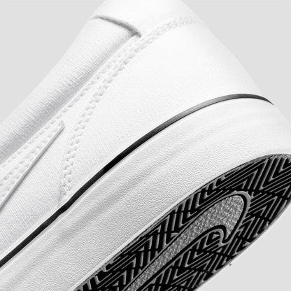 Nike SB Chron 2 Slip Skate Shoes White / White / Black