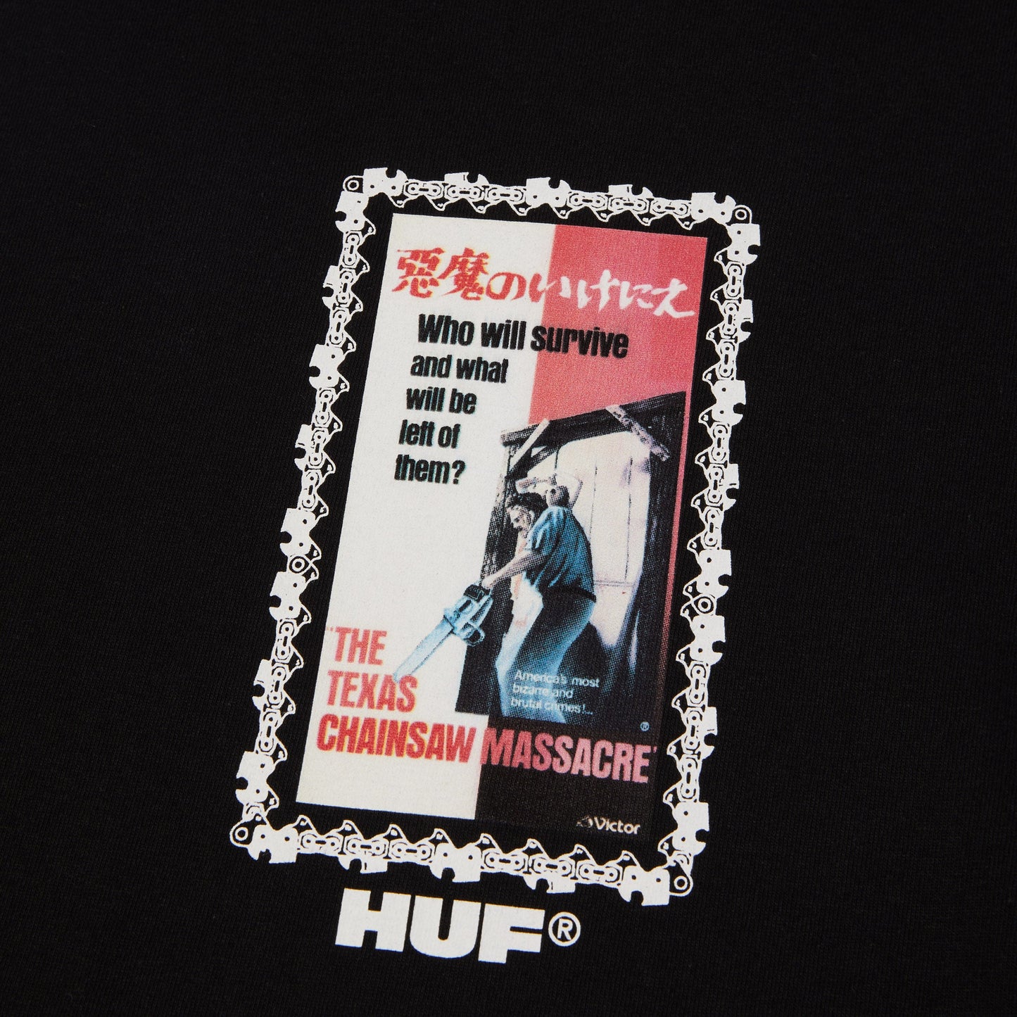 HUF x Texas Chainsaw Massacre Dual Chain Long Sleeve T-Shirt Black