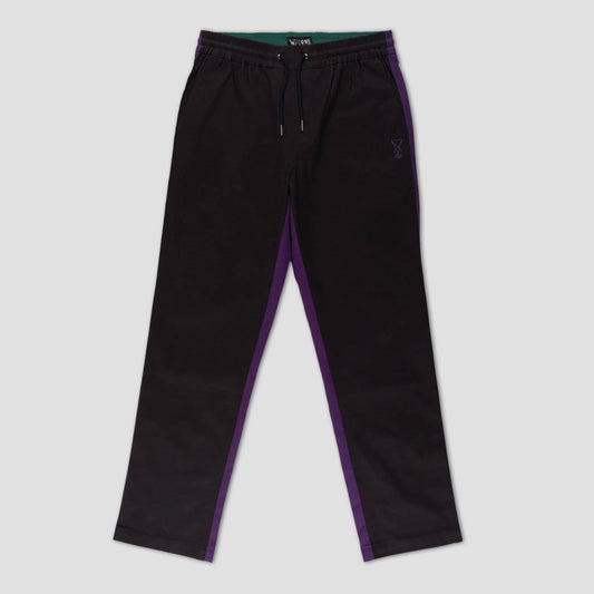 Welcome Dark Wave Split Colour Elastic Pant Black / Grape