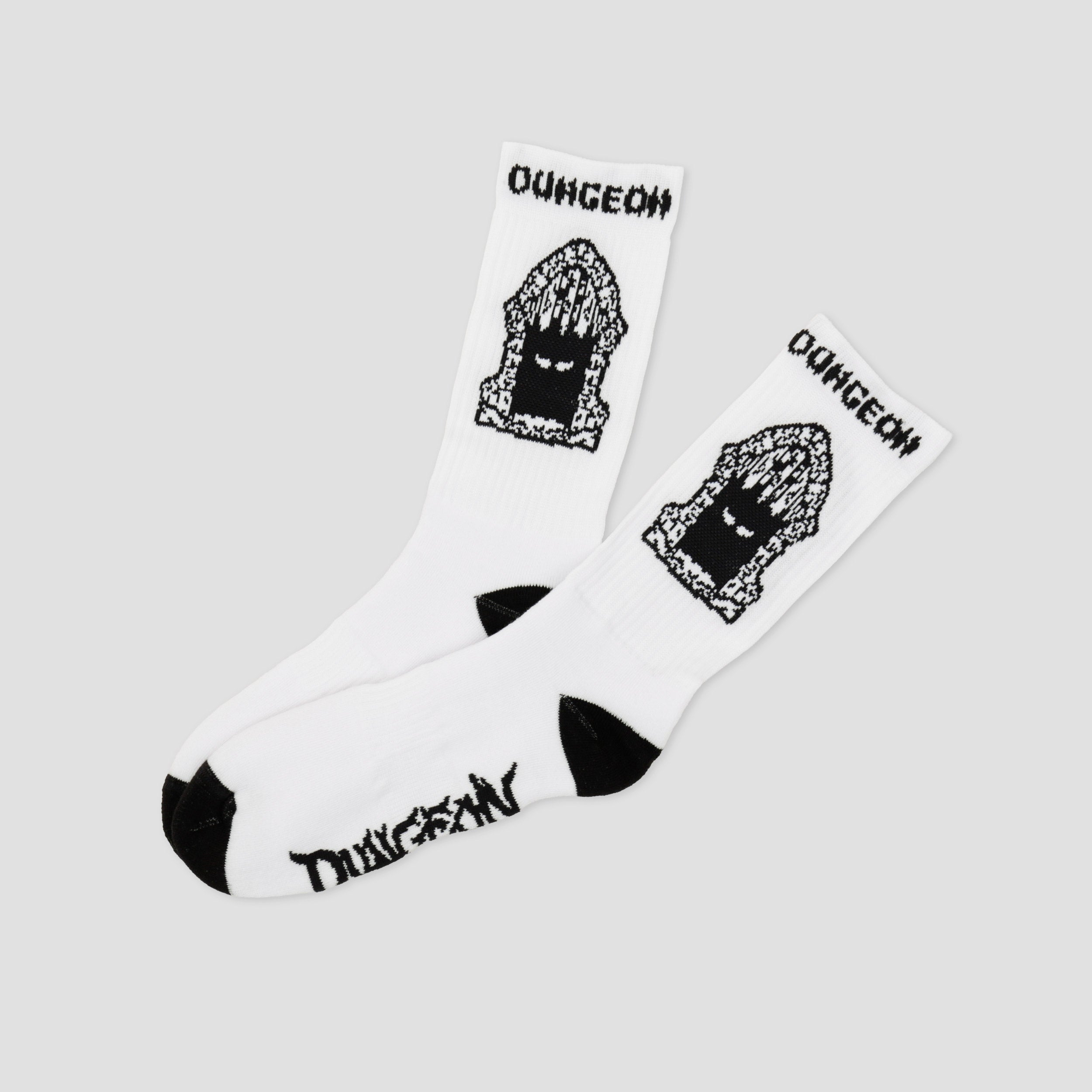 Dungeon Portcullis Woven Socks White