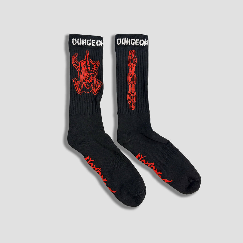Dungeon Riddle Master Woven Socks Black