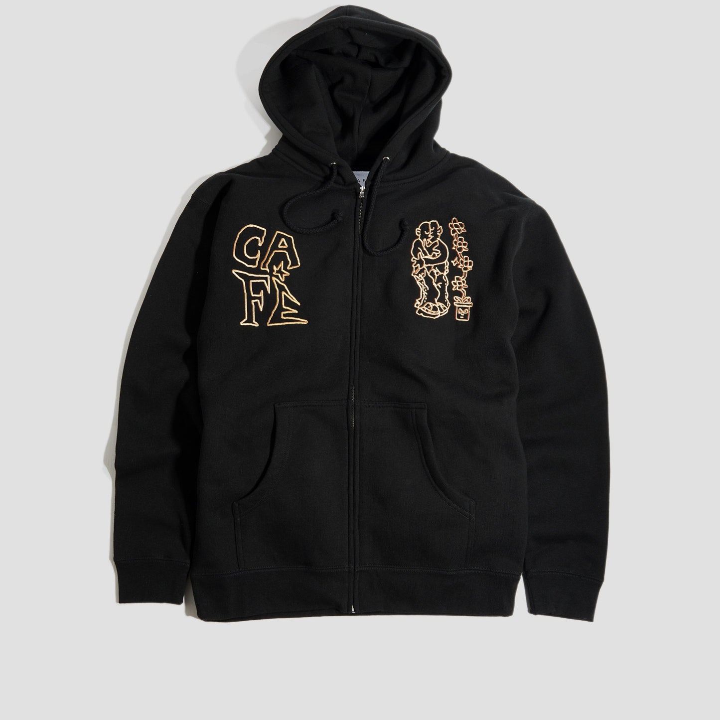 Skateboard Cafe Ethan Embroidered Zip Hood Black