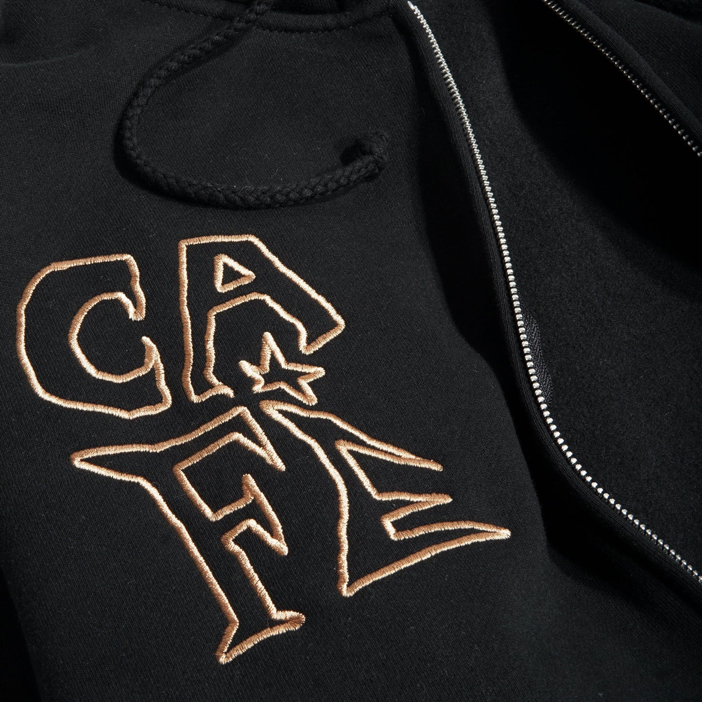 Skateboard Cafe Ethan Embroidered Zip Hood Black