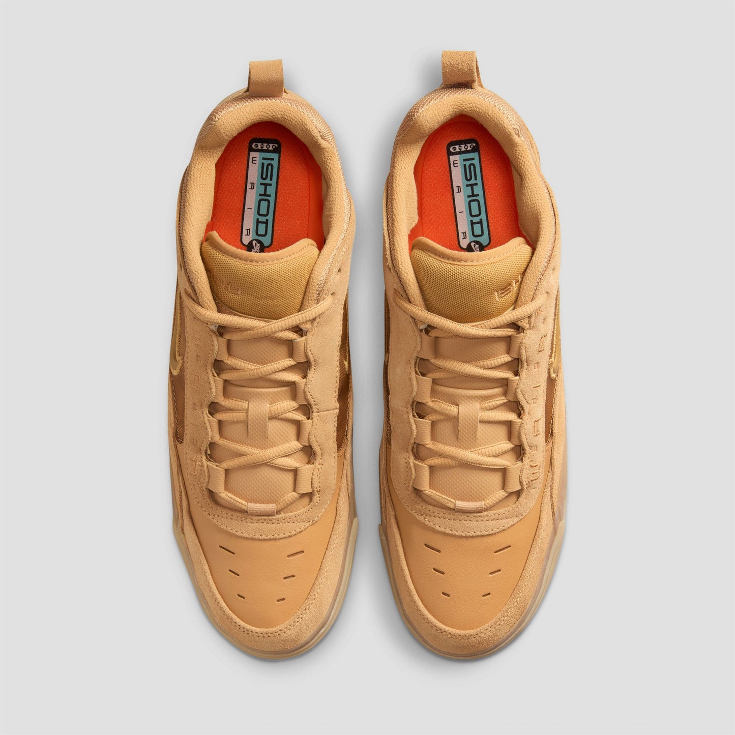 Nike Air Max Ishod Skate Shoes Flax / Wheat / Safety Orange