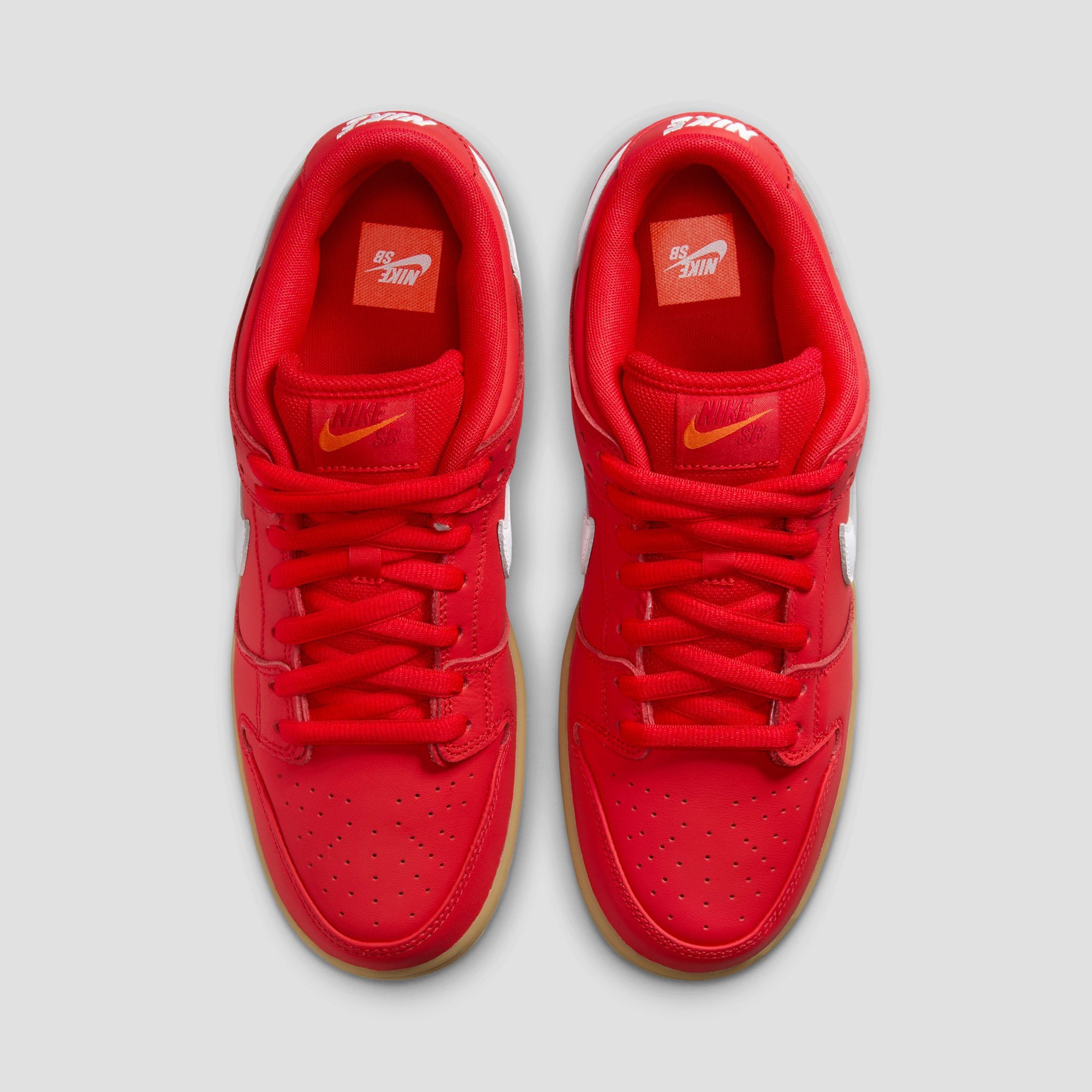 Nike SB Dunk Low Pro Skate Shoes University Red / White