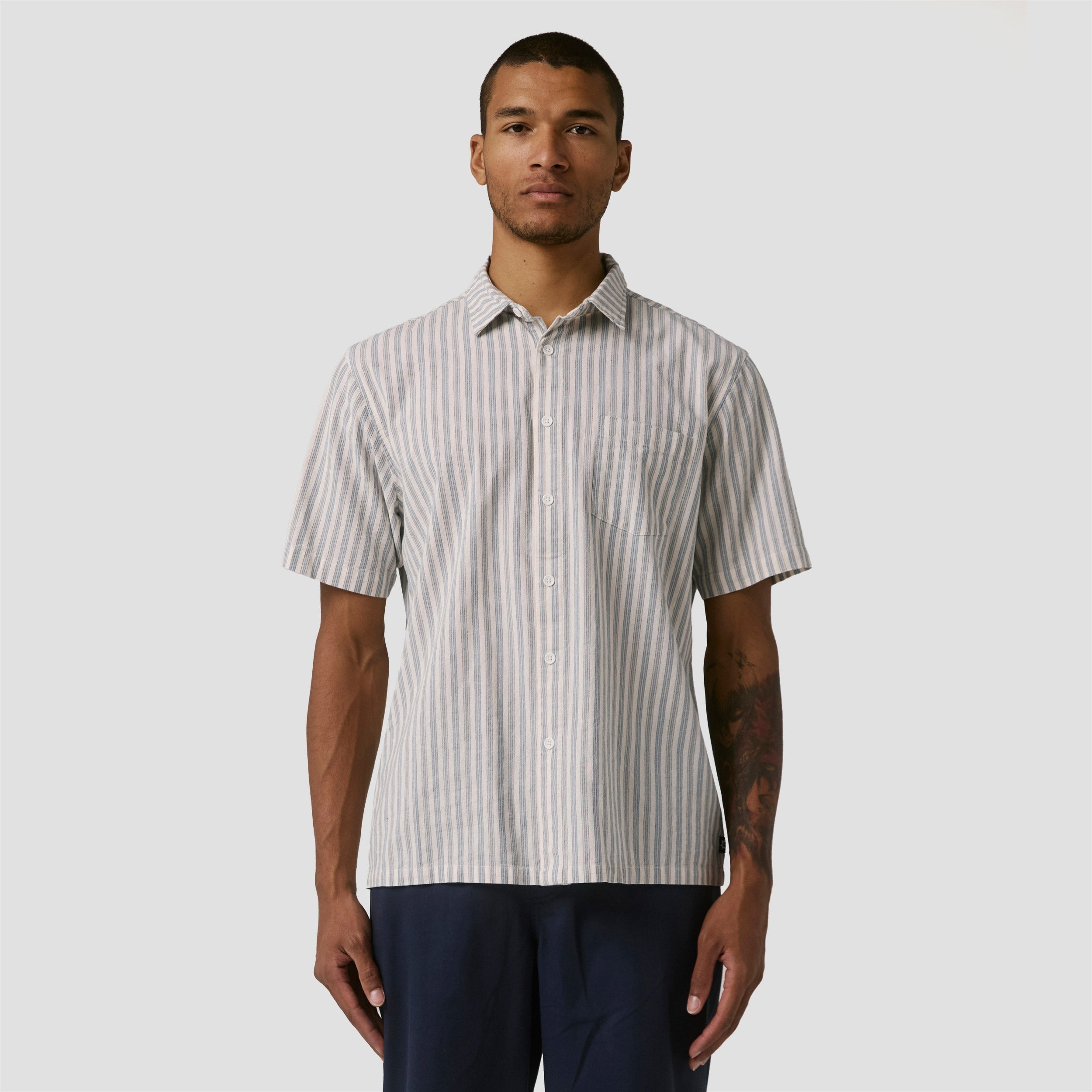Former Reynolds Stripe Shortsleeve Shirt Bone