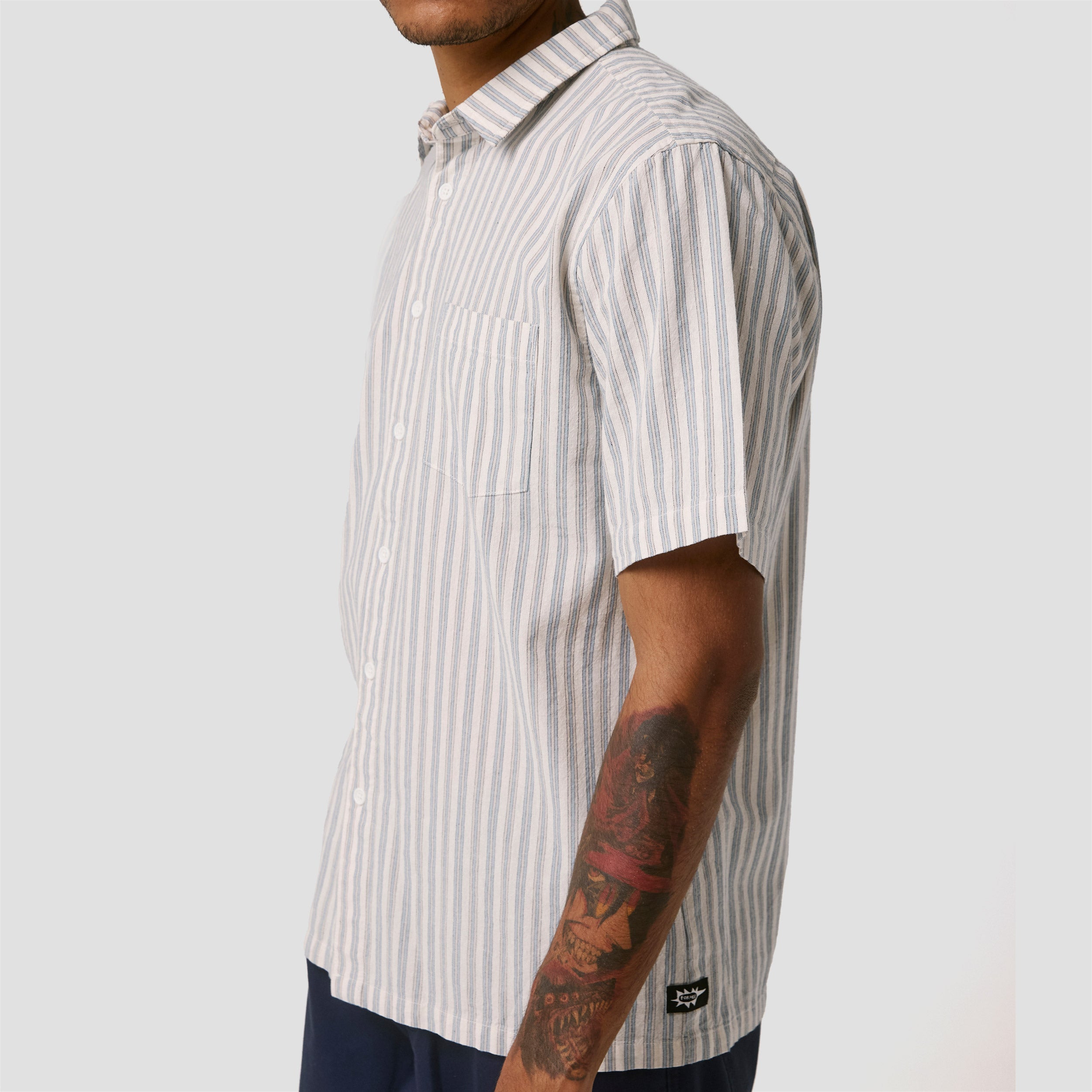 Former Reynolds Stripe Shortsleeve Shirt Bone