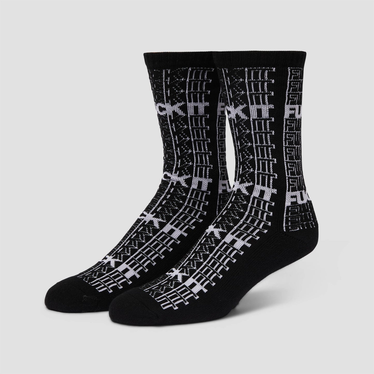 HUF Fuck It Repeat Crew Sock Black