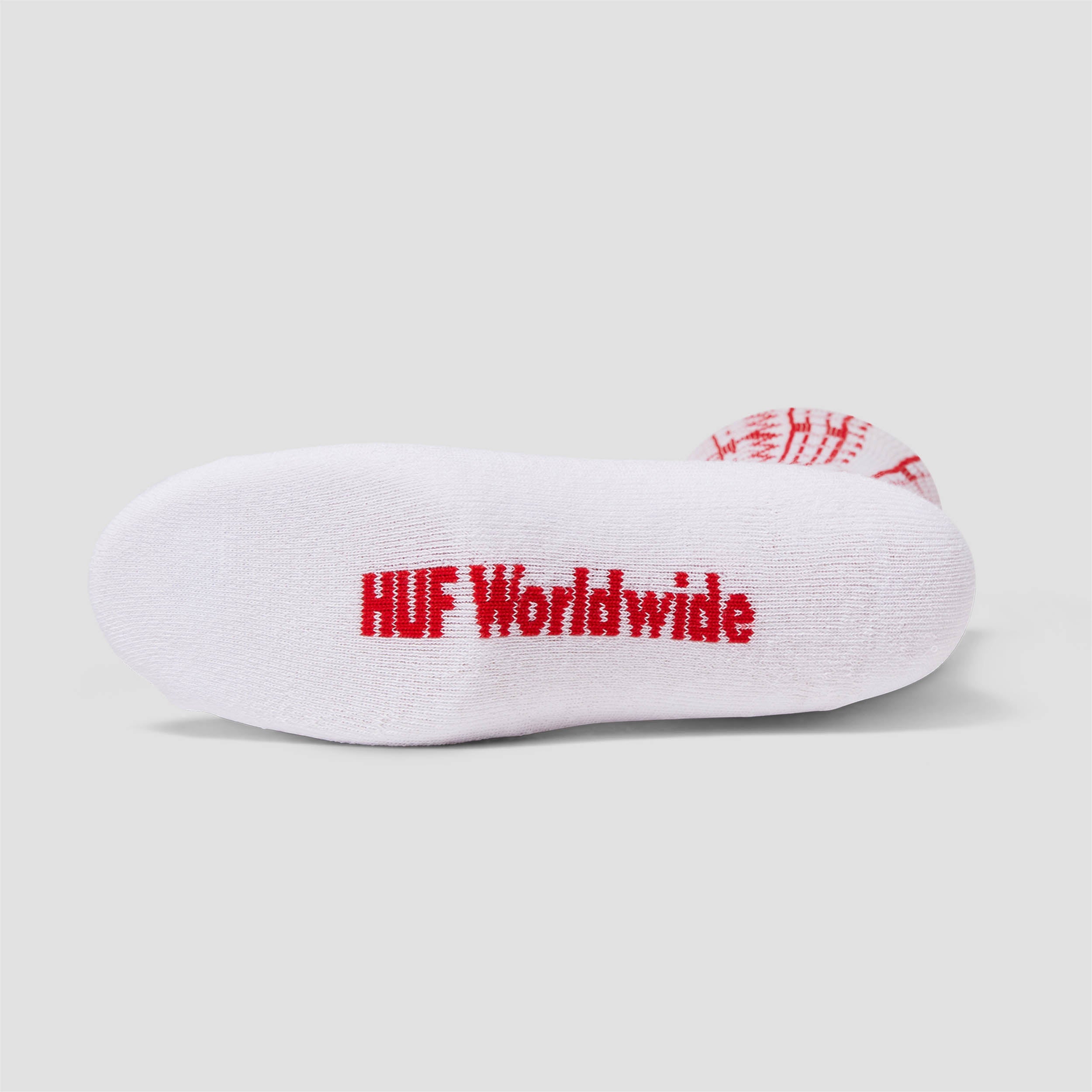 HUF Fuck It Repeat Crew Sock White