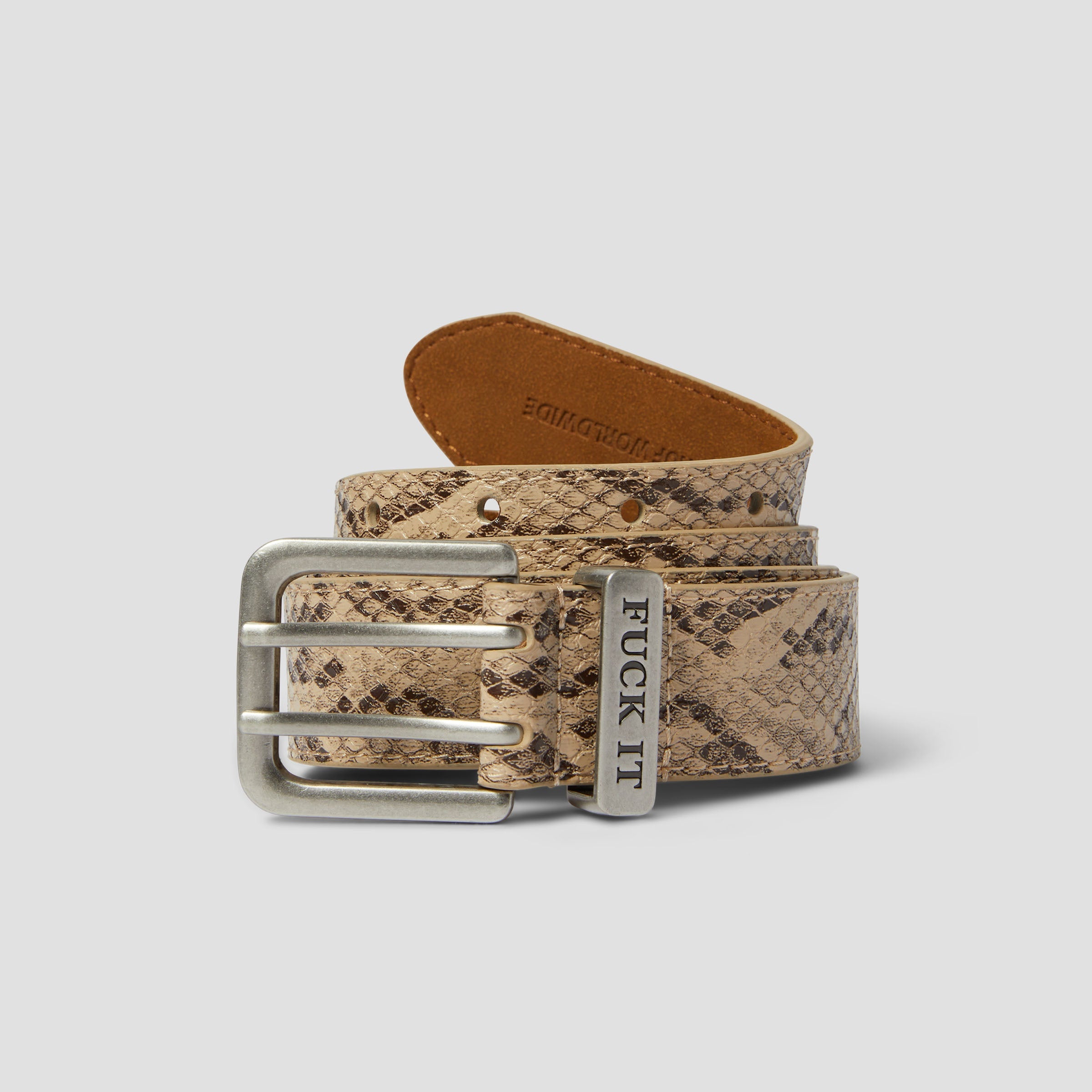 HUF Fuck It Snakeskin Belt Brown