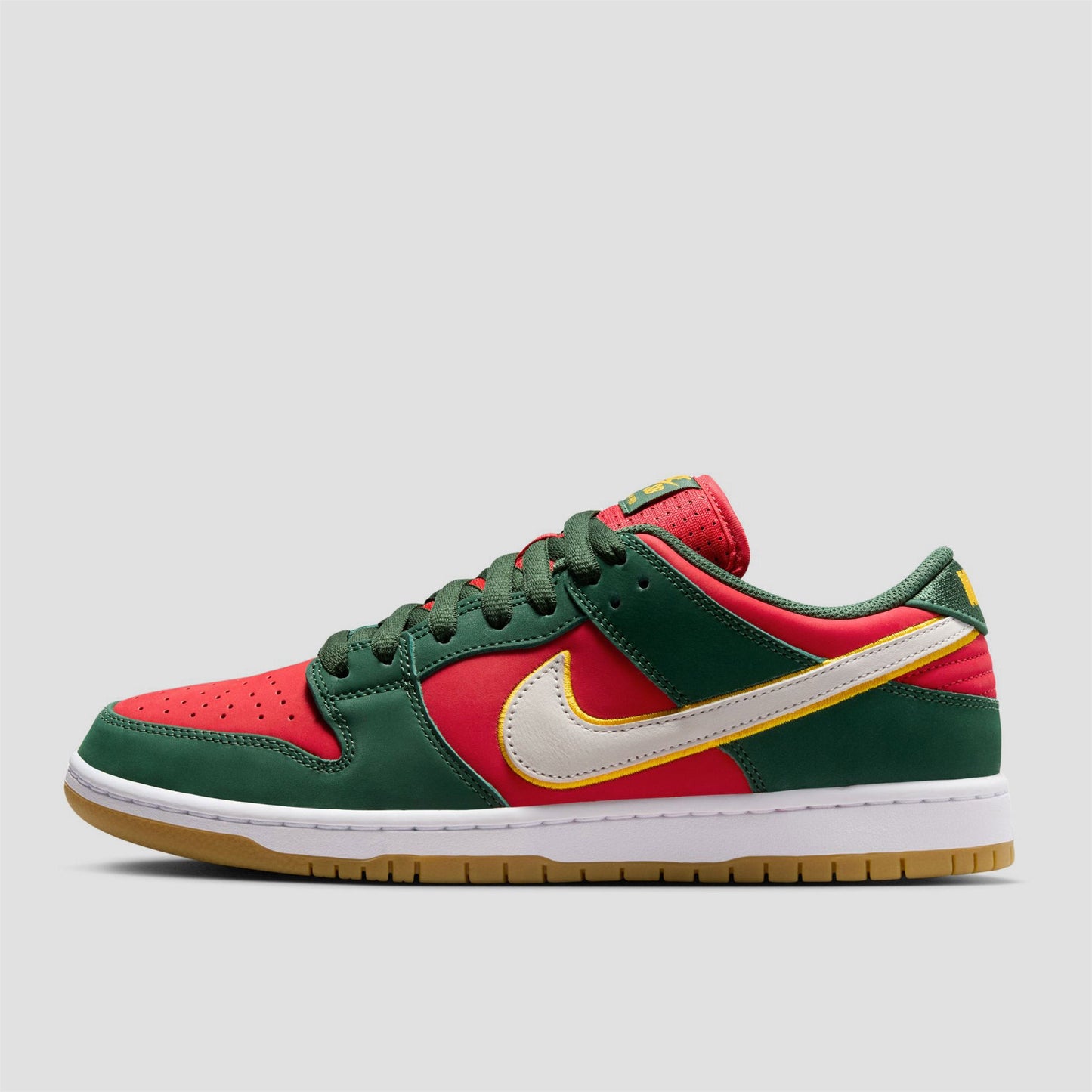 Nike SB Dunk Low Pro Skate Shoes Fir White / University Gold / Fire Red