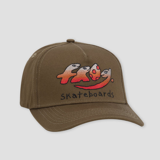 Frog Dino Logo 5 Panel Cap Olive