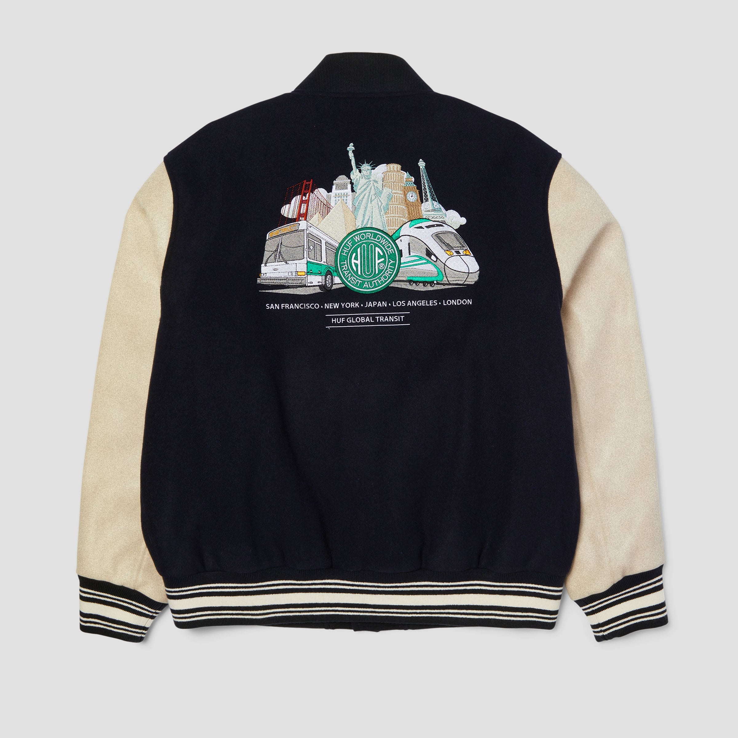 HUF Global Transit Varsity Jacket Navy