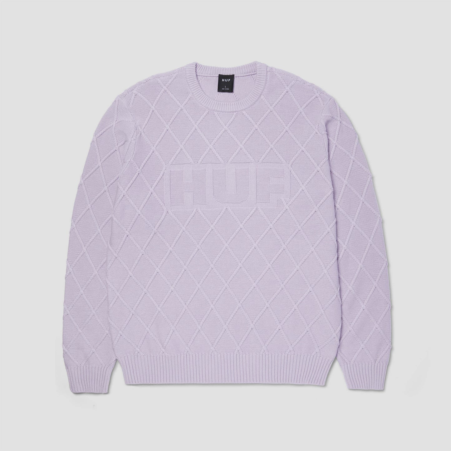 HUF Grid Crew Sweater Dust Purple