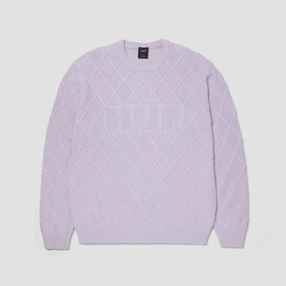 HUF Grid Crew Sweater Dust Purple