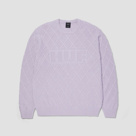 HUF Grid Crew Sweater Dust Purple