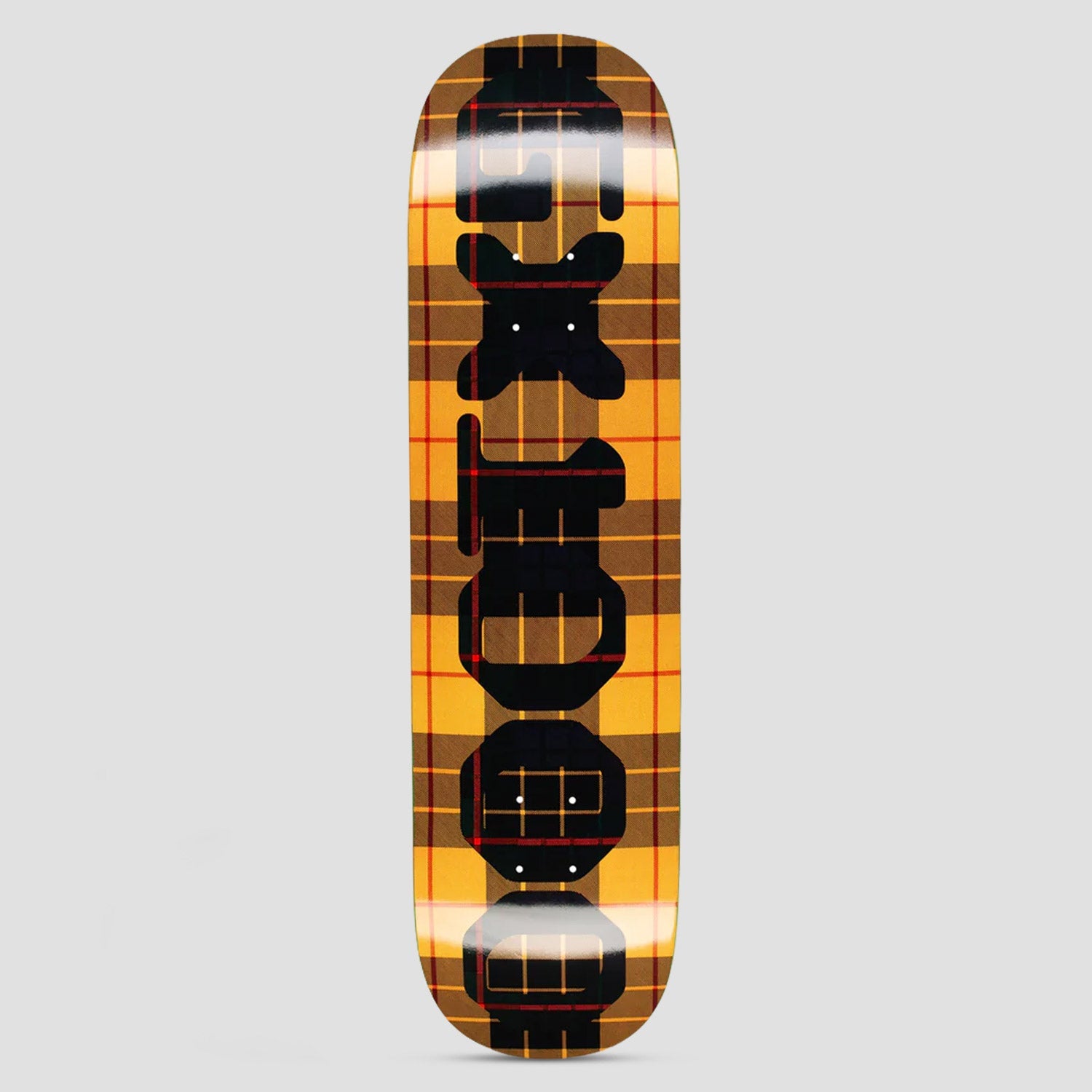 GX1000 8.5 OG Logo Tartan Skateboard Deck Yellow