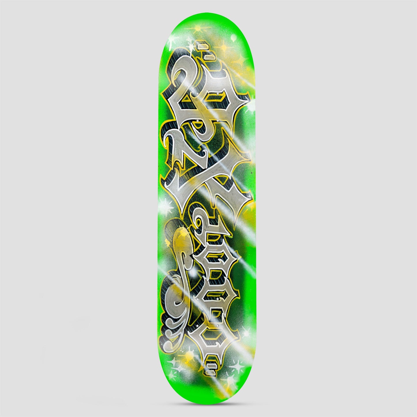 GX1000 8.625 Script Skateboard Deck Green