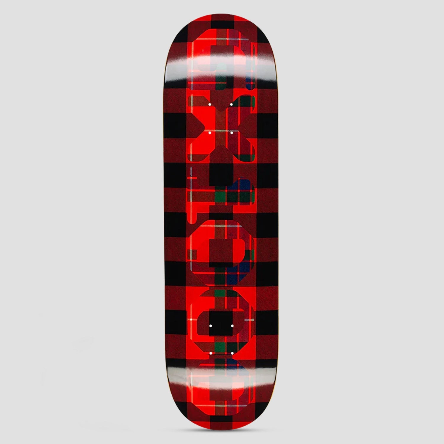 GX1000 8.75 OG Logo Tartan Skateboard Deck Red