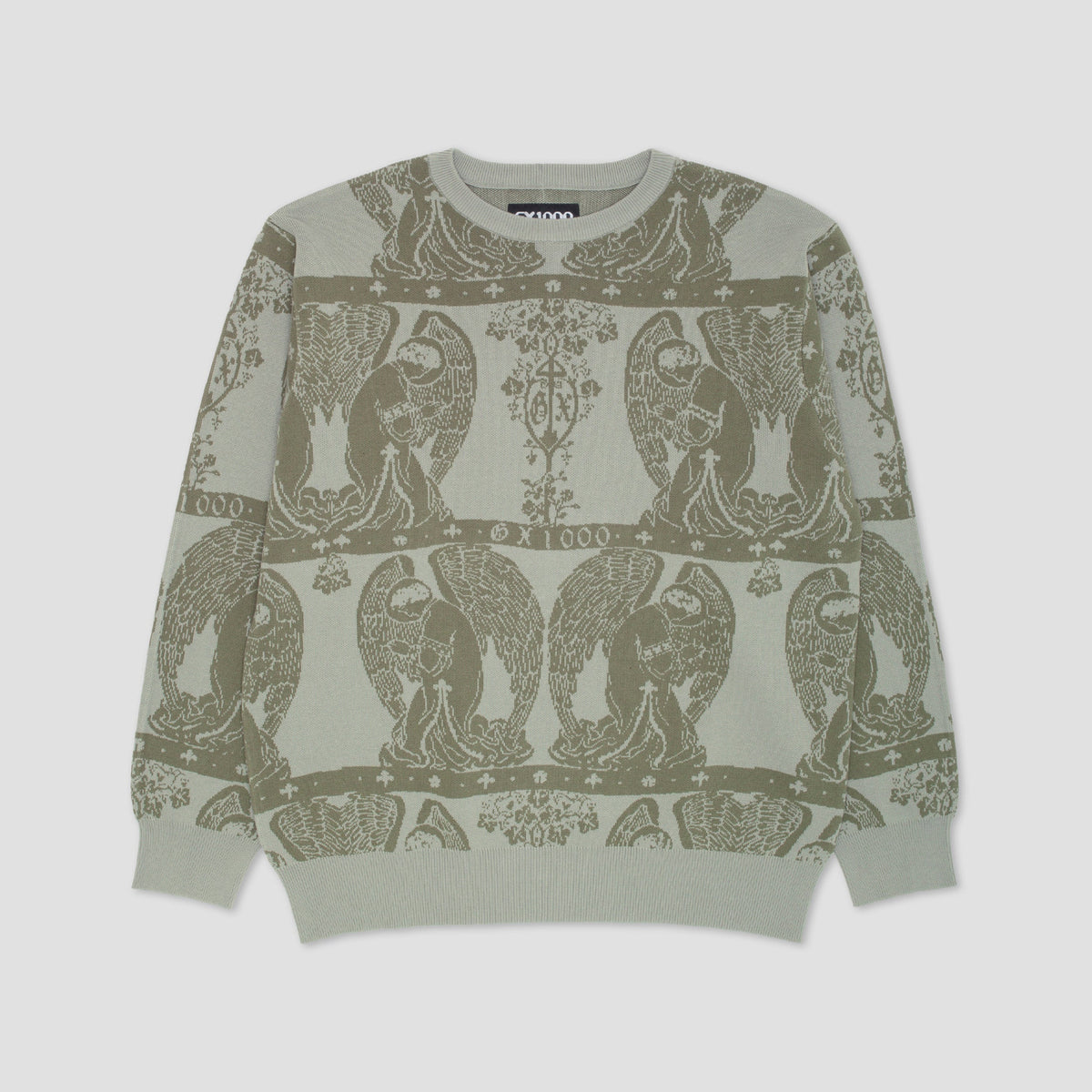 GX1000 Jacquard Knit Angel Sweater Grey / Green