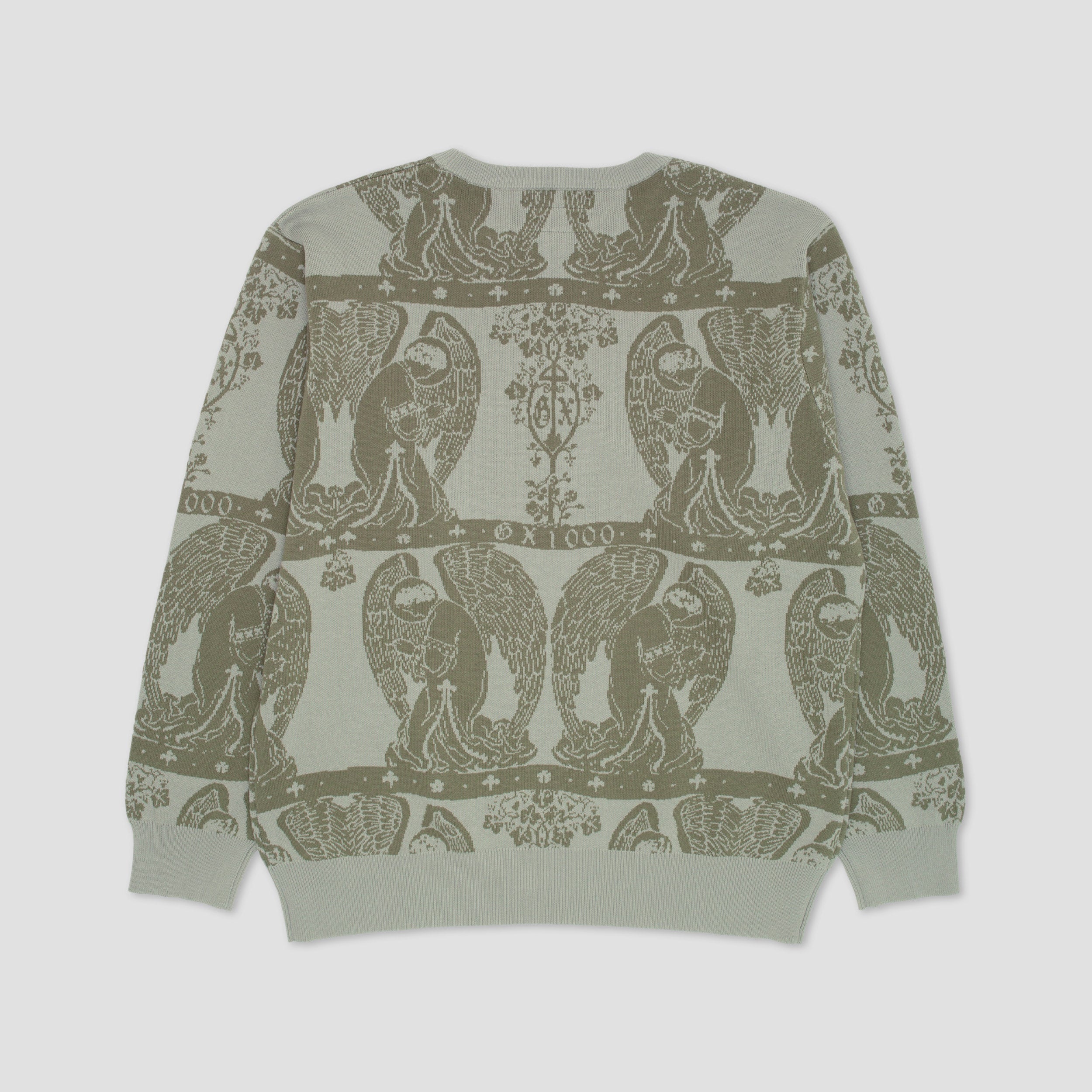 GX1000 Jacquard Knit Angel Sweater Grey / Green