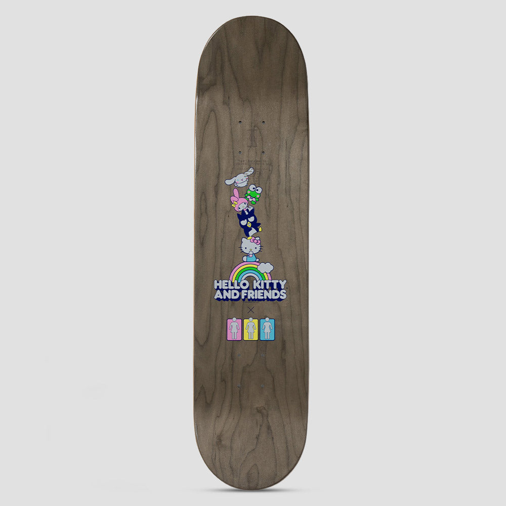 Girl x Hello Kitty 8.0 Geering Hello Kitty Rainbow Skateboard Deck