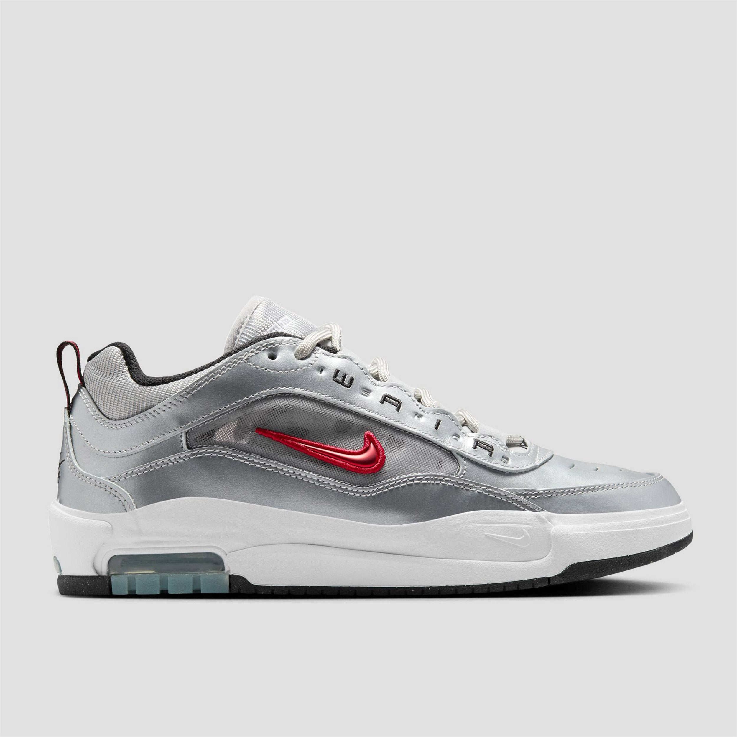 Nike SB Air Max Ishod Premium Skate Shoes Metallic Silver / Varsity Red