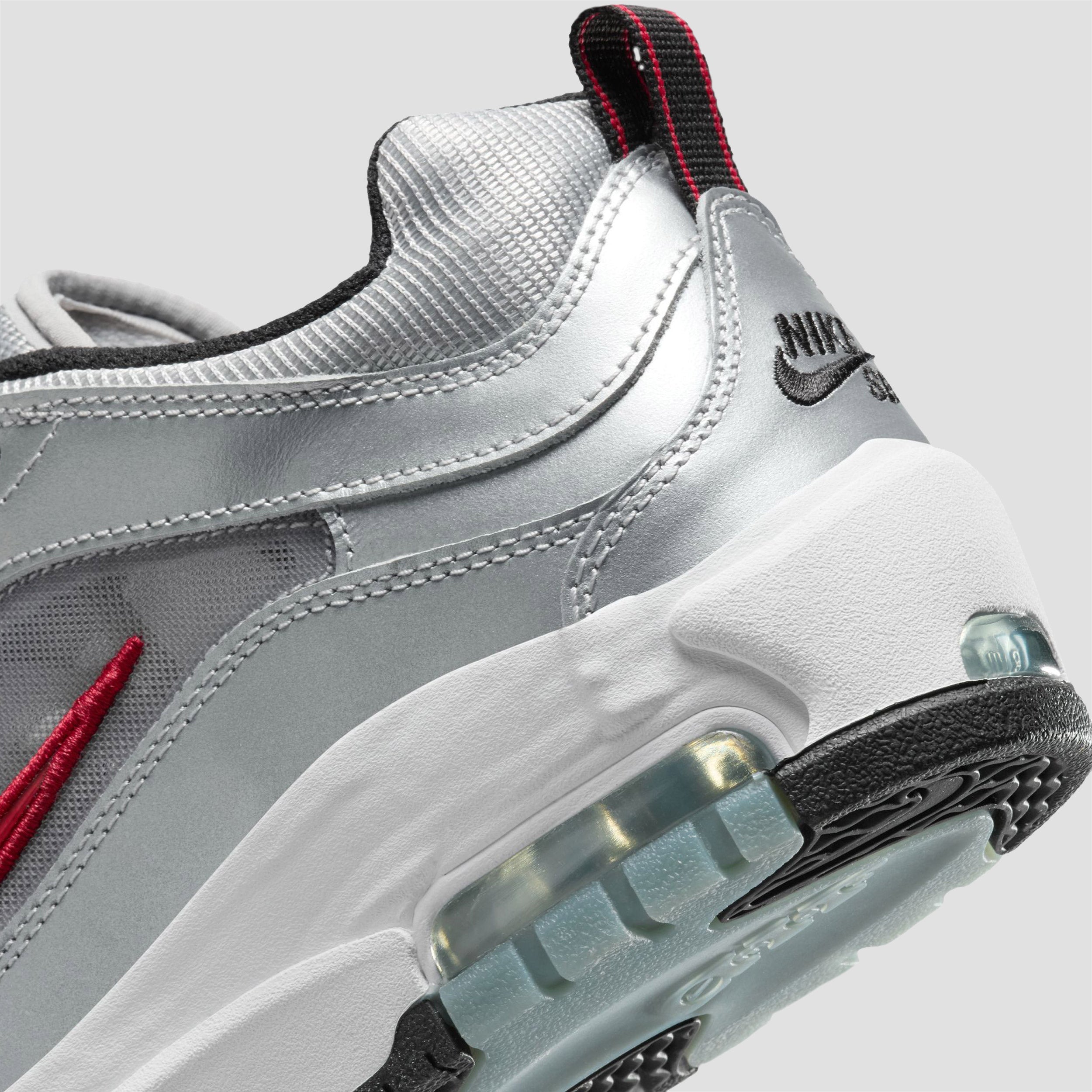 Nike SB Air Max Ishod Premium Skate Shoes Metallic Silver / Varsity Red