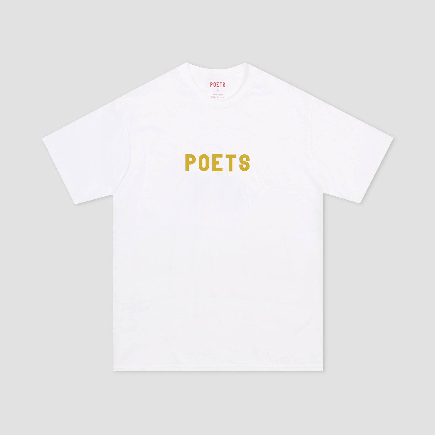 Poets X Danny Minnick OG Flocked T-Shirt White With Gold Flocking