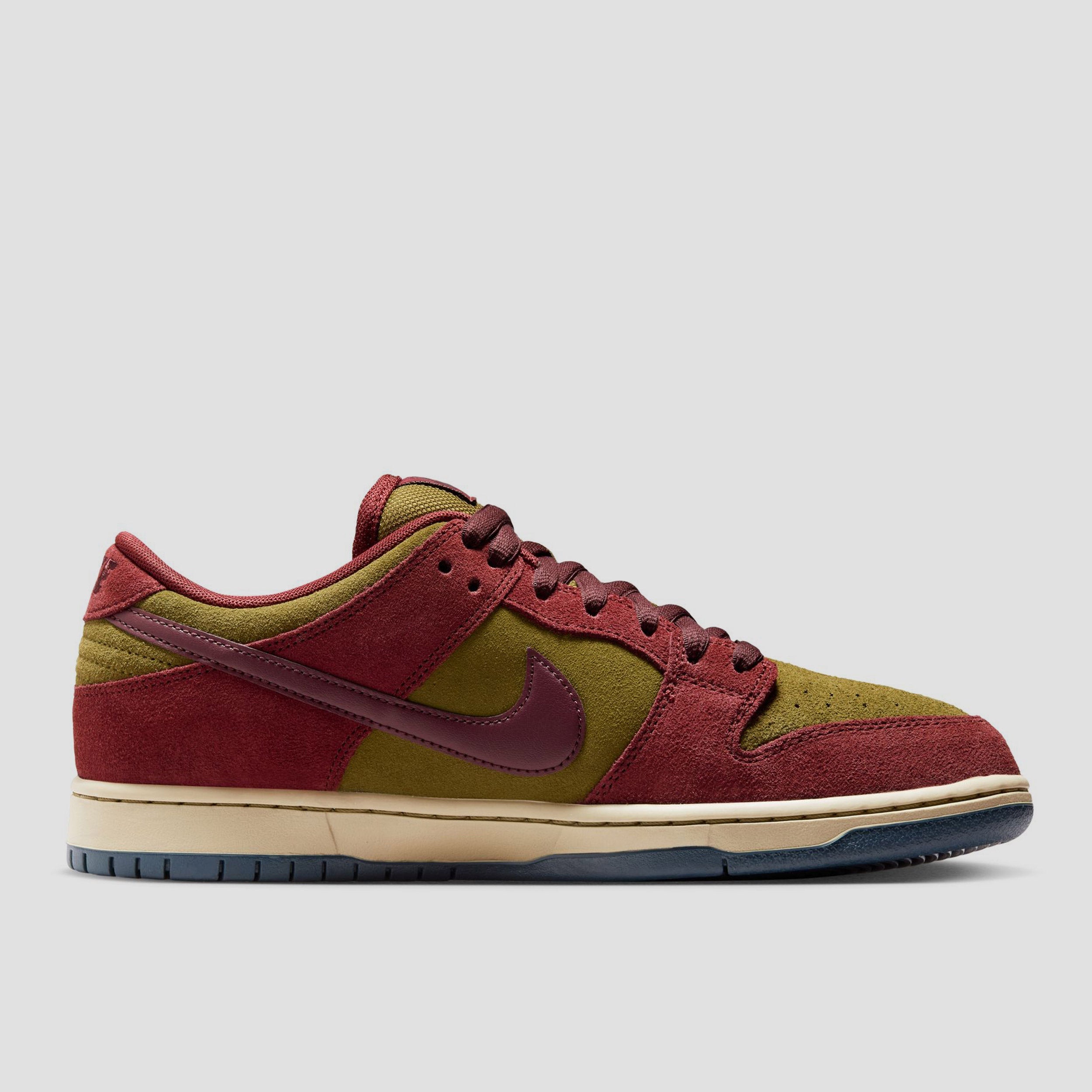Nike SB Dunk Low Pro Skate Shoes Dark Team Red / Burgundy / Crush / Olive Flak