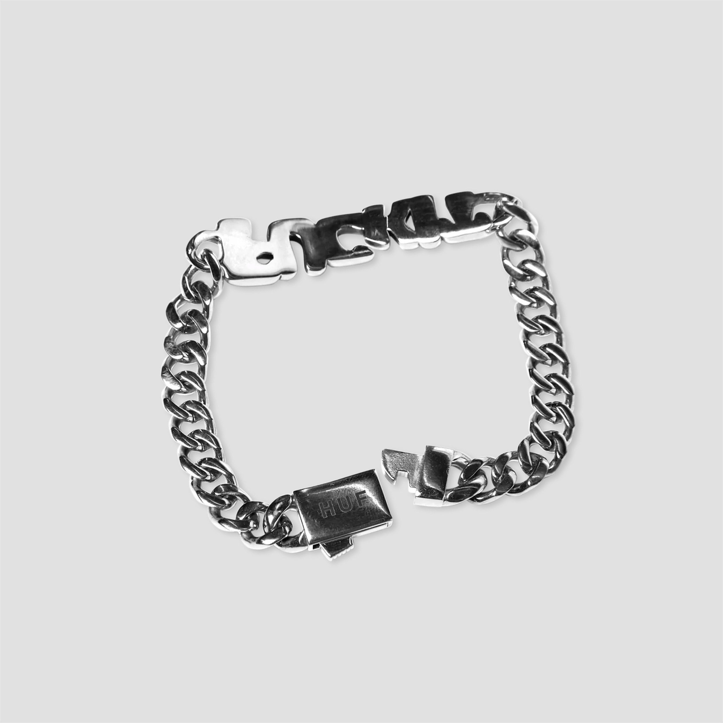 HUF Fuck It Warped Id Bracelet Silver