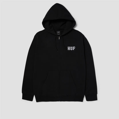 HUF Set Classic Logo Full Zip Hood Black