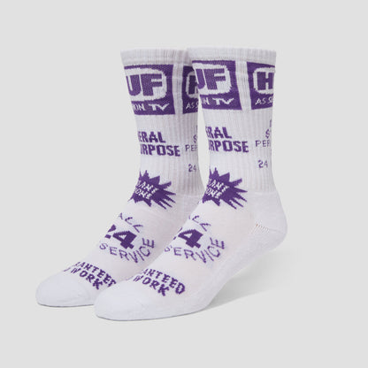 HUF TV Crew Sock White